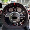 Miniatyrbild 2 av 6: Cardak svart mocka rattöverdrag rattfläta för Audi S3 A5 A7 RS7 S7 SQ5 S6 S5 RS5 S4 RS4 2012-2018 Style 3