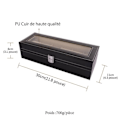 Miniatyrbild 2 av 4: Obox Klocklåda Klockdisplay PU Läder Klockfodral Med Transparent Fönster - Elegant Svart