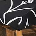 Miniatyrbild 4 av 4: Svart Tryckt Fåtöljöverdrag - Set med 4 - Spandex/Polyester - Tvättbart Stretchigt Black