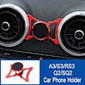 Miniatyrbild 2 av 4: Bilfästen, biltelefonhållare kompatibel med Audi A3 S3 Rs3 8V Q2 Sq2 luftventilfäste - Typ A3 S3 Silver