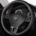 Miniatyrbild 2 av 6: Svart konstläder rattöverdrag för Volkswagen VW Gol Tiguan Passat B7 Passat CC Touran Jetta MK6