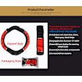 Miniatyrbild 6 av 6: 38cm Universal Bilrattstyrningshölje Metall Utan Innerring Elastiskt Läderhölje för Toyota-Rav4 Vwgolf Lada-Vesta Audi-A5 Black Gray