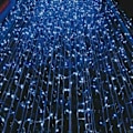 Miniatyrbild 2 av 4: Blå Ljusslinga 22M 200 Leds 8 Lägen Solenergi För Utomhusdekoration Jul Bröllopsfest Kväll