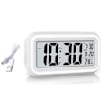 Miniatyrbild 1 av 4: Uppladdningsbar digital väckarklocka, LED-väckarklocka med temperatur, snooze-funktion, 12/24H-konvertering, kalender