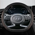 Miniatyrbild 1 av 6: Isilke + läder D-formad rattöverdrag för Hyundai Creta II 2021 2022 biltillbehör COFFEE