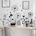 Miniatyrbild 1 av 4: Svarta Maskrosblommor Väggdekaler Växter Självhäftande Väggdekor För Vardagsrum Sovrum Kök Kontor Barnrumsinredning Black