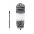 Miniatyrbild 1 av 4: Teleskopisk dammvippa längd från 60 cm till 140 cm tvättbar grå och vit Gray and White