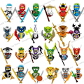 Miniatyrbild 1 av 6: Ninja Masters of Spinjitzu Jay Cole Kai Zane Lloyd Mini Dockfigur Byggstenar Leksaker för Barn Present 24pcs set(.103)