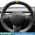 Miniatyrbild 3 av 6: Rattöverdrag i mockaläder för Tesla Model 3 2015-2021 Model Y 2019-2021 Style 12
