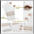 Miniatyrbild 3 av 4: Vinterhandskar - Dam - Stickade - Pekskärm - Termofoder - 2 Par gray, white