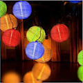 Miniatyrbild 1 av 4: Solarslinga 5,3M 20Leds - Varumärke - Utomhus Boll Led Flerfärgad Papperslykta - Vattentät