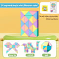 Miniatyrbild 1 av 6: 24-72 Segment Magisk Linjal Orm Kub Multi-Färg 3D Pussel Fidget Leksaker Transformerbara Kuber Barn Utbildning Leksaker Gåva Cubo Magico C 24 segments
