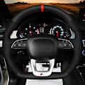 Miniatyrbild 2 av 6: Biltillbehör rattöverdrag mockaläder fläta för Audi Q3 2018-2019 Q5 (FY) 2017-2019 Q7 (4M) 2015-2019 Q8