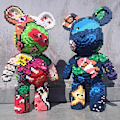 Miniatyrbild 4 av 6: Cartoon Mini Love Violent Bear Bearbrick Färgmodell med Ljus Byggstenar Mikro Diamant Klossar Barnleksaker Födelsedagspresentuppsättning MP6609