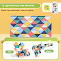 Miniatyrbild 1 av 6: 24-72 Segment Magisk Linjal Orm Kub Multi-Färg 3D Pussel Fidget Leksaker Transformerbara Kuber Barn Utbildning Leksaker Gåva Cubo Magico B 72 segments