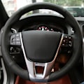 Miniatyrbild 2 av 6: Gnupme svart konstläder rattöverdrag för Volvo V40 XC60 S60 LV60 S80L special handsydda rattöverdrag