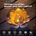 Miniatyrbild 3 av 4: Lotusblomma Sollampa, Solcellslampa Utomhus, Vattentät Led Spräckt Glob Glasblomma Lampa[H1812]