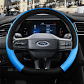 Miniatyrbild 5 av 6: För Ford Mondeo MK5 V 2022 2023 Dermay Bilrattstyrningshölje 9 Färger PU Läder Halkskyddande Biltillbehör Snabb D shape Red
