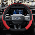Miniatyrbild 4 av 6: För Ford Mondeo MK5 V 2022 2023 Dermay Bilrattstyrningshölje 9 Färger PU Läder Halkskyddande Biltillbehör Snabb D shape Red