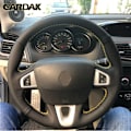 Miniatyrbild 1 av 5: Cardak svart konstläder rattöverdrag för Renault Mégane 3 2009-2014 Scenic 2010-2015 Fluence ZE 2009-2016