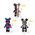 Miniatyrbild 6 av 6: Cartoon Mini Love Violent Bear Bearbrick Färgmodell med Ljus Byggstenar Mikro Diamant Klossar Barnleksaker Födelsedagspresentuppsättning MP6606