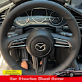 Miniatyrbild 1 av 6: Skräddarsydd mikrofiberläder DIY-rattöverdrag för Mazda CX-30 CX30 2019-2020 Mazda 3 Axela 2019-2020 bilinteriör