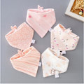 Miniatyrbild 1 av 4: Aqsacokiya 5-pack Baby Bandana Haklappar - Justerbar Knapp - 100% Bomull - Pojkar Och Flickor Mode 5 different colors