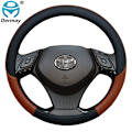 Miniatyrbild 1 av 6: 100% Dermay-märkes läder sportbil rattöverdrag för Toyota CHR C-HR biltillbehör Brown