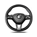 Miniatyrbild 2 av 6: DIY svart konstläder rattöverdrag för Skoda Octavia 2015-2019 Fabia Kodiaq Citigo Superb Scala