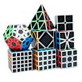 Miniatyrbild 2 av 6: Mfjs Kolfiber Sticker Magic Cube 2X2 3X3 4X4 5X5 Positiv Kub Pyrimid Megaminx Cubo Magico För Barn Present Leksak pyramid