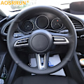 Miniatyrbild 1 av 2: Konstläder rattöverdrag DIY för Mazda CX-30 CX30 2020 Mazda 3 Axela 2020 trim