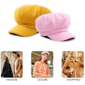 Miniatyrbild 4 av 4: Basker - Elegant - Baskerhatt för dam - Mocka och polyester - One Size - Rosa pink
