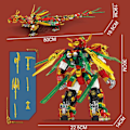 Miniatyrbild 3 av 6: 2-i-1 Ninja Röd Krigare Robotstridsmekanism Flygande Elddrake Set Stridande Figurer Byggklossar Leksaker för Barn Pojkar Julgåva 1868PCS-Without Box
