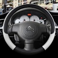 Miniatyrbild 1 av 6: Rattstyrningsöverdrag i PU-läder för Citroen Berlingo E-Berlingo Berlingo XL, 9 färger, halkfritt, biltillbehör O shape White