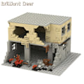 Miniatyrbild 3 av 6: Försvunna ruiner byggnader moc pubg militärbas diy scener byggklossar set delar för armé soldat figurer pojkar leksaker 503PCS