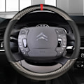 Miniatyrbild 2 av 6: Rattskinnsöverdrag i kolfiber + läder för Citroën C4 Aircross C5 Aircross C3-XR C4 Picasso C4 C5 C6 biltillbehör BLACK D SHAPE