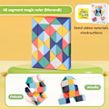 Miniatyrbild 1 av 6: 24-72 Segment Magisk Linjal Orm Kub Multi-Färg 3D Pussel Fidget Leksaker Transformerbara Kuber Barn Utbildning Leksaker Gåva Cubo Magico B 48 segments