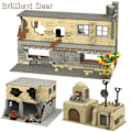 Miniatyrbild 2 av 6: Försvunna ruiner byggnader moc pubg militärbas diy scener byggklossar set delar för armé soldat figurer pojkar leksaker 503PCS