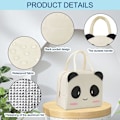 Miniatyrbild 3 av 5: Bärbar Lunchväska för Kvinnor Män Barn Studenter Resor Picknick Skola (Beige Panda)