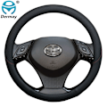 Miniatyrbild 1 av 6: 100% Dermay-märkes läder sportbil rattöverdrag för Toyota CHR C-HR biltillbehör black