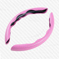 Miniatyrbild 1 av 6: Kolfiberläder rattöverdrag mikrofiberläder pvc rattförstärkare halkfritt överdrag antislip förstärkare överdrag universell Pink