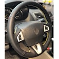 Miniatyrbild 3 av 5: Cardak svart konstläder rattöverdrag för Renault Mégane 3 2009-2014 Scenic 2010-2015 Fluence ZE 2009-2016