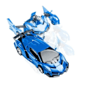 Miniatyrbild 3 av 4: 2-i-1 Fjärrkontrollbil som kan förvandlas till en robot - Shop-Story - Blå - För barn från 3 år och uppåt Blue