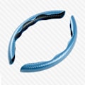 Miniatyrbild 1 av 6: Kolfiberläder rattöverdrag mikrofiberläder pvc rattförstärkare halkfritt överdrag antislip förstärkare överdrag universell Blue