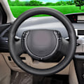 Miniatyrbild 3 av 4: Aosrrun handsydd svart läder rattöverdrag för Citroen Triumph gammal C4 C-quatre bilstyling