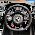 Miniatyrbild 2 av 6: Cardak rattöverdrag i svart mockaläder för Volkswagen Golf 7 MK7 GTI R VW Polo Scirocco 2015 2016 Style 3
