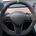Miniatyrbild 4 av 6: Rattöverdrag i mockaläder för Tesla Model 3 2015-2021 Model Y 2019-2021 Style 13