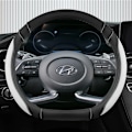 Miniatyrbild 2 av 6: Isilke + läder D-formad rattöverdrag för Hyundai Creta II 2021 2022 biltillbehör COFFEE
