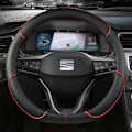 Miniatyrbild 2 av 6: Rattskinnsöverdrag i PU-läder för Seat Leon MK1 MK2 MK3 MK4 1999~2020 1M 1P 5F KL1 KL8 5F FR - Halksäker biltillbehör D shape Blue