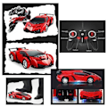 Miniatyrbild 4 av 4: 2-i-1 Rc Sport Transformationsbil Robot Fjärrkontroll Deformationsbilsleksak Red, black and white
